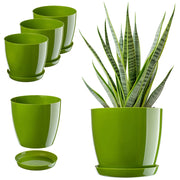 Vaso da fiori KADAX, coprivaso, 16 cm, supporto per fiori, plastica verde, 3 pezzi.