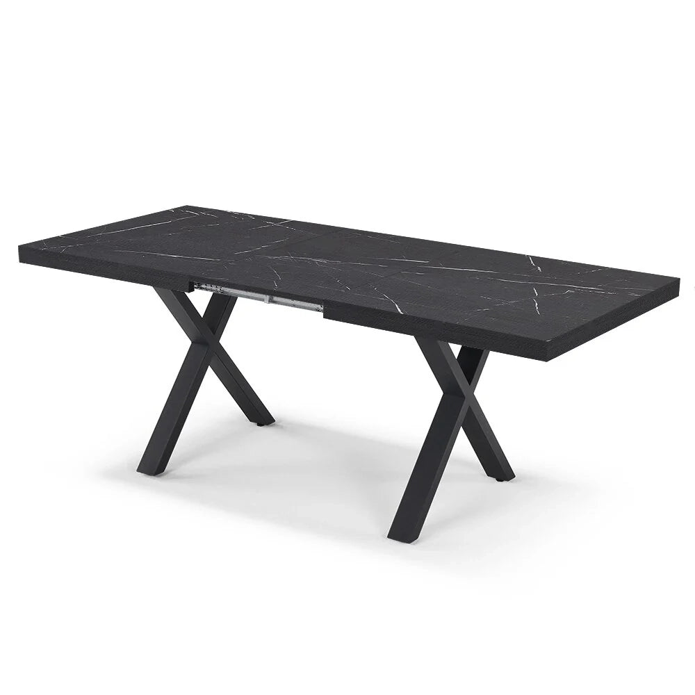 Tavolo allungabile da pranzo Pietra Nera 145x85 MADE IN ITALY modello PABLO fino a 195 CM per sala da pranzo, cucina e soggiorno, design moderno con top in melaminico