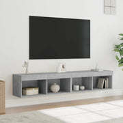 Mobili TV con Luci LED 2pz-Set di 2 Credenza per TV Grigio Cemento 80x30x30 cm