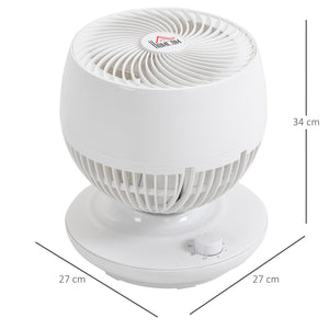 EasyComfort Ventilatore da Tavolo 3 Velocità, Oscillazione 70° e Inclinazione 90°, 27x27x34cm, Bianco e Nero