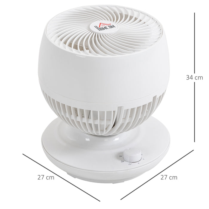 EasyComfort Ventilatore da Tavolo 3 Velocità, Oscillazione 70° e Inclinazione 90°, 27x27x34cm, Bianco e Nero