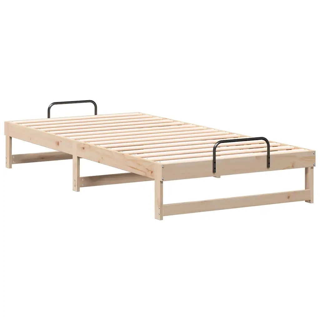 Struttura del letto-Giroletto Marrone 100 x 210 cm Pino massello 447612