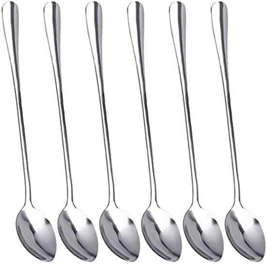 Set di Cucchiai in Acciaio Inossidabile 6 pezzi - Lunghezza 19 cm - Durevole - Resistente al Lavastoviglie - Ideale per Caffè/Tea - Cucchiaio da Tè