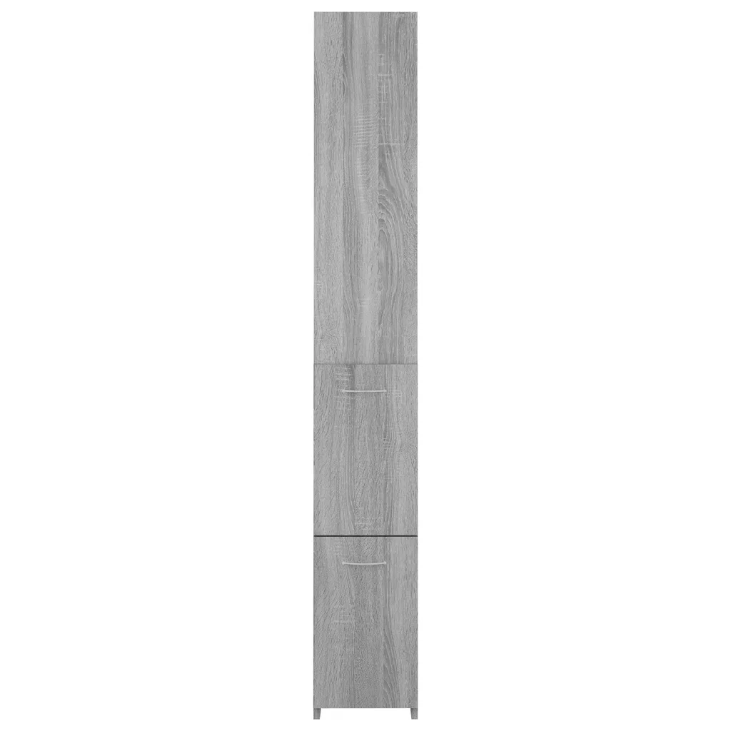 Armadietto Bagno Grigio Sonoma 25x26,5x170 cm Legno Multistrato 815961