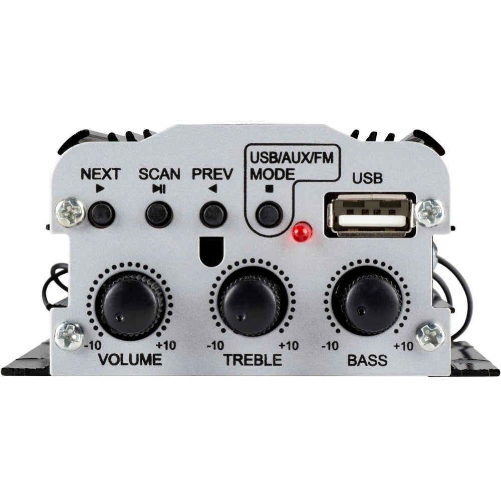 Trade Shop - Mini Amplificatore Stereo A 2 Canali Per Auto Moto Da 500w Usb Mp3 Kinter Ma-150 -