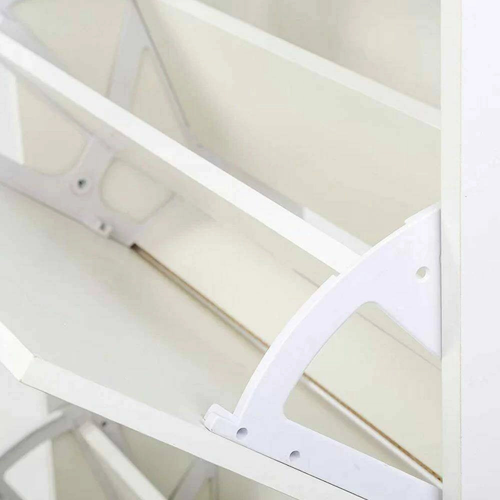 Trade Shop - Scarpiera 2 Ante Ripiani Doppia Profondita In Melamina 63x24x80cm Colore Bianco -