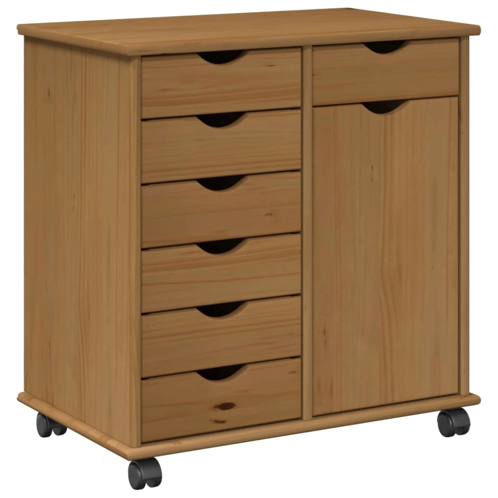 Mobile con Ruote con ruota Marrone miele 63,5 x 39 x 65,5 cm 42028376