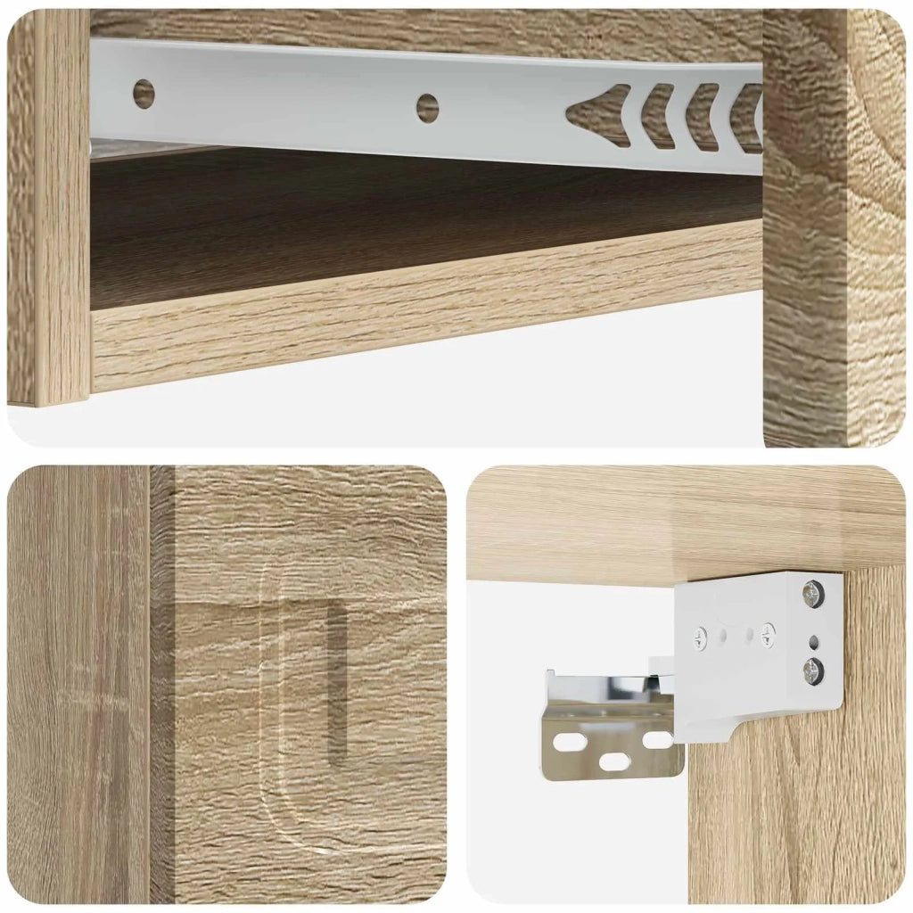Tavolino da Parete Laterale Rovere Sonoma 87,5 x 34,5 x 17 cm 899347