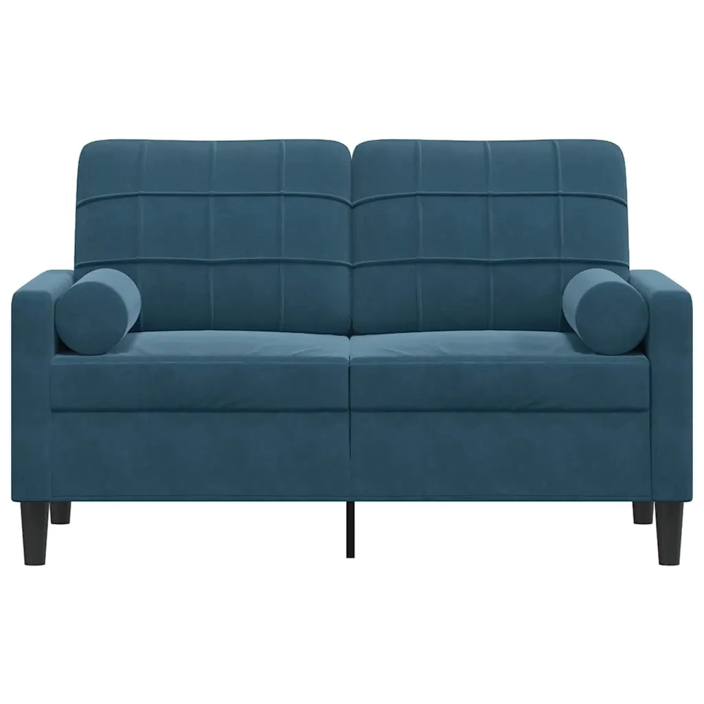 vidaXL Divano a 2 Posti con Cuscini Blu 120 cm in Velluto