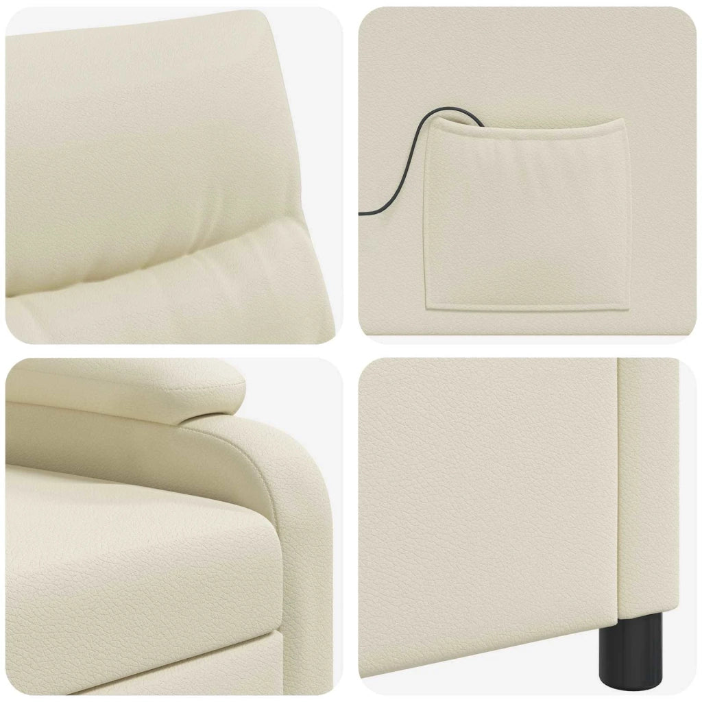 Divano Sedia-Poltrona Massaggiante Crema Similpelle 968271