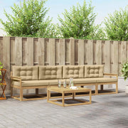 Set di divani da esterno 4 pz Bianco e Beige 3386017