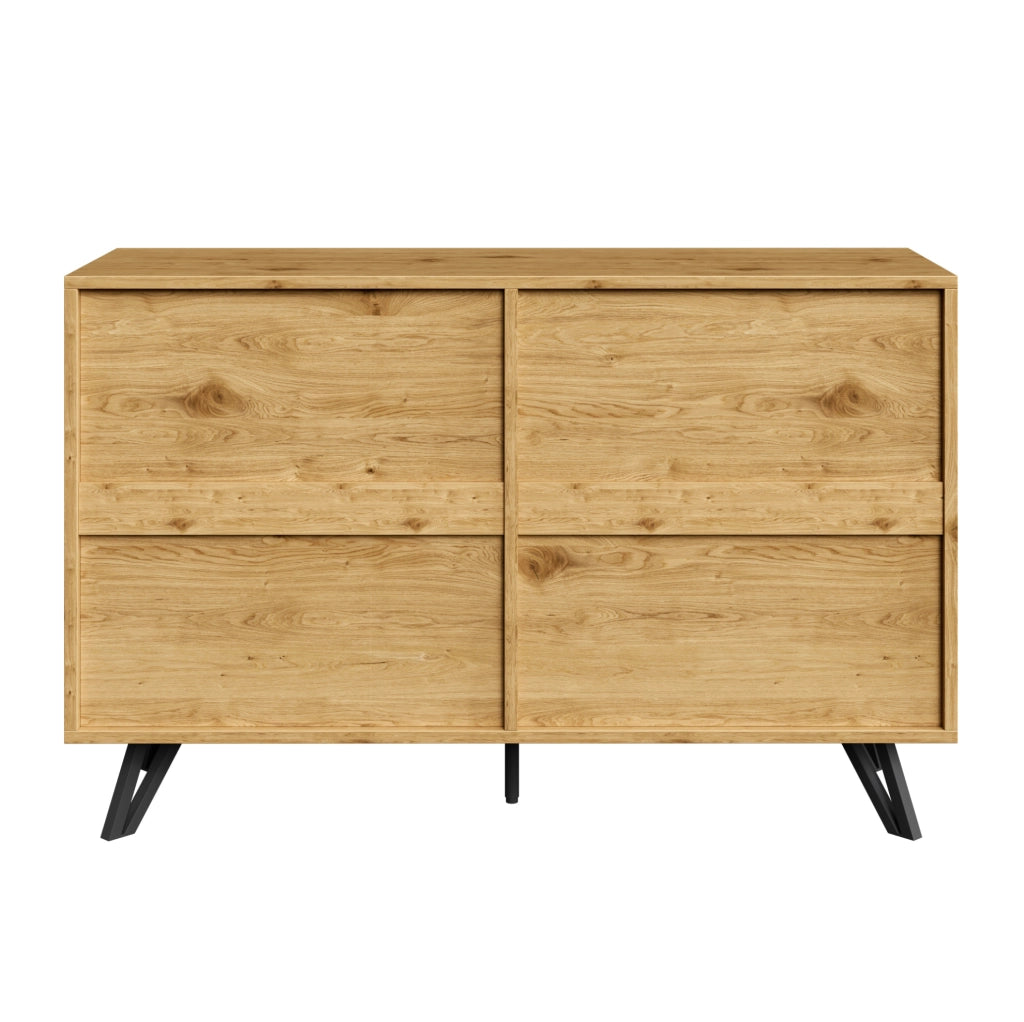 Credenza moderna in legno con 6 cassetti, 120x40x75,5 cm
