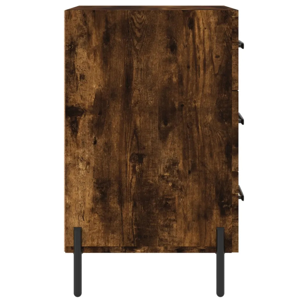 Comodino | Armadio da Notte | Mobiletto da notte Rovere Fumo 40x40x66 cm in Legno Multistrato