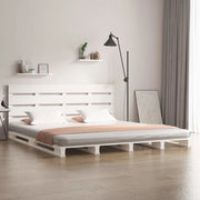 Letto senza Materasso-Struttura Letto Bianco 140x190 cm Legno Massello di Pino 666873