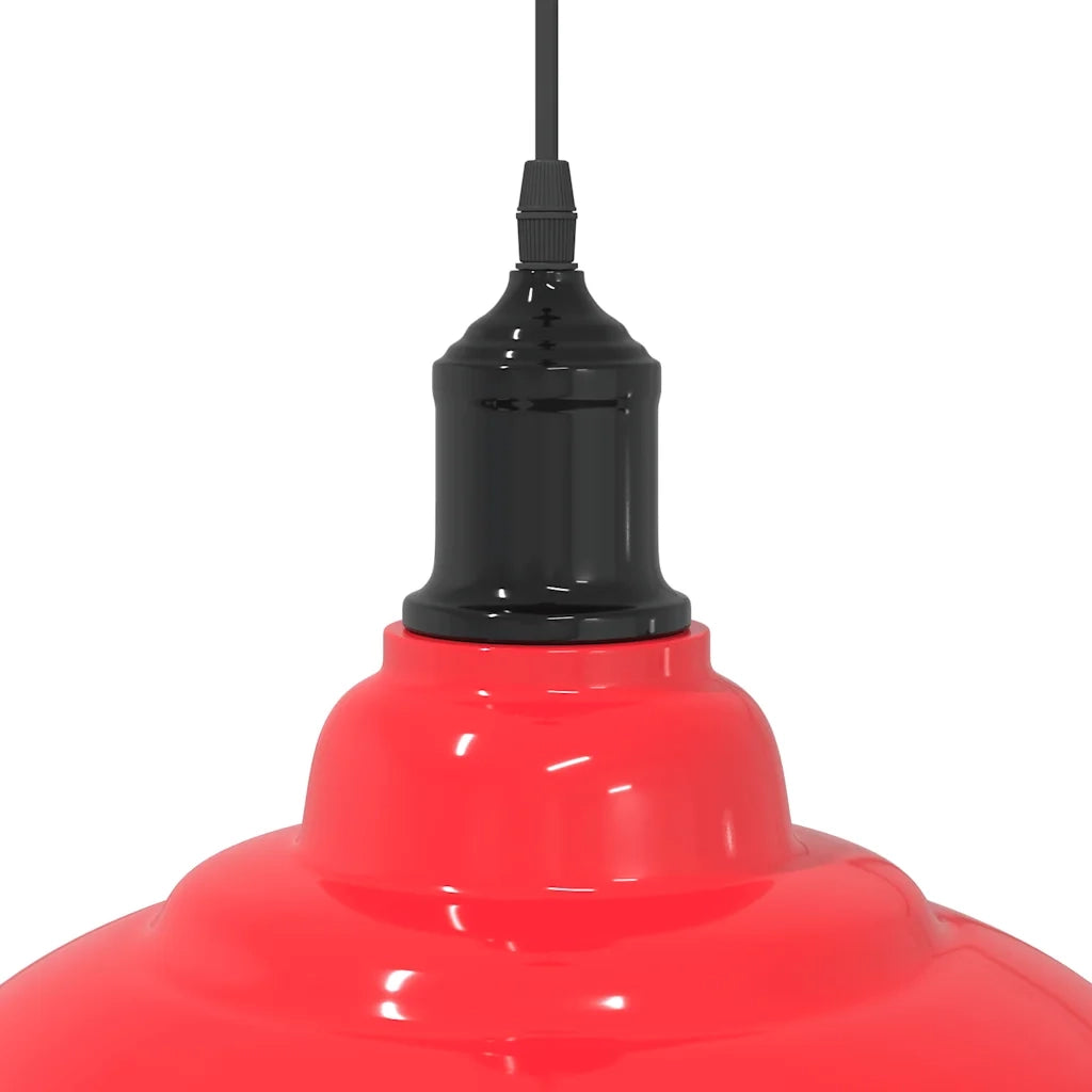 Lampada Sospensione Regolabile E27 Rosso Lucido ?31 cm Metallo CFW6064607