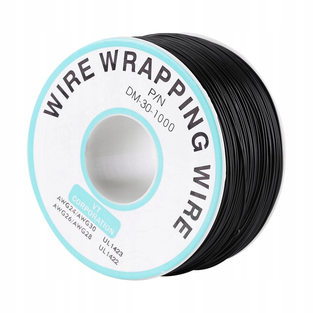 Cavo Kynar AWG 0.25mm Nero 200m – Alta Qualità e Durata | Ø 0,6mm Isolamento PVC | Progetti Elettronici e Professionali
