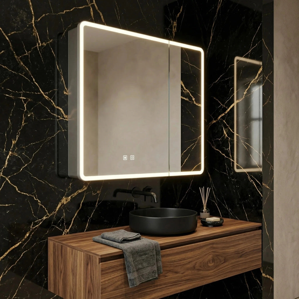 Armadietto Con Specchio Led M1011-60 60x70