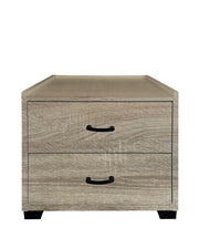CASSETTIERA IN LEGNO CON DUE CASSETTI COLORE ROVERE DIMENSIONI 43X40X43,5CM