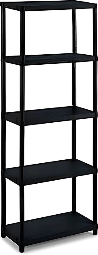 Stante modulare con 5 cassetti - Nero Plastica - 60x30x165 cm Mobile per ripostigli