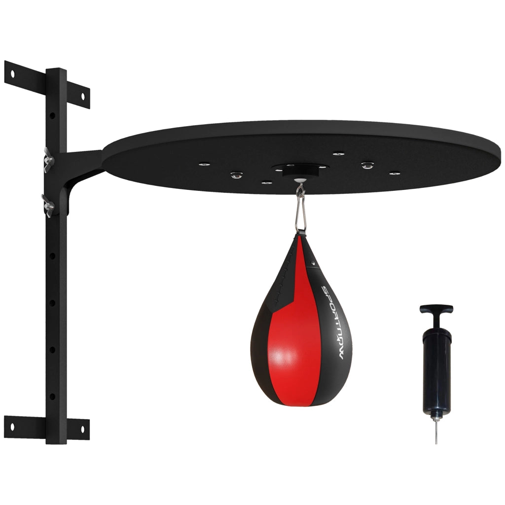 Punching Ball a Muro con Speed Bag ¨C zephmum ¨C Nero e Rosso, Regolabile 7 Altezze, 360¡ã