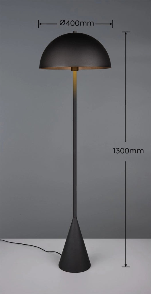 Lampada da terra fungo ALFIE Trio nera opaca 130cm E27