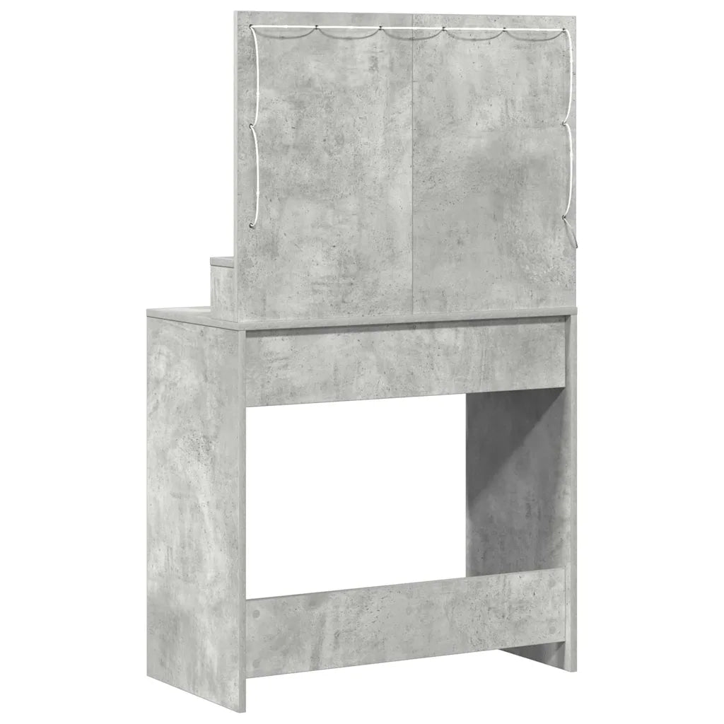 Tavolo da Trucco con cassetto Grigio cemento 79 x 41 x 135 cm 865085