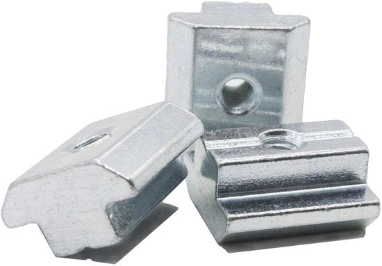 Materiali di fissaggio - Piatto di fissaggio pesante in acciaio B-type - Diametro del viti a dente di sega M4 - Adatto per foro a pozzo 6 - Dimensioni 10x10x5 mm - Versione imbullonata