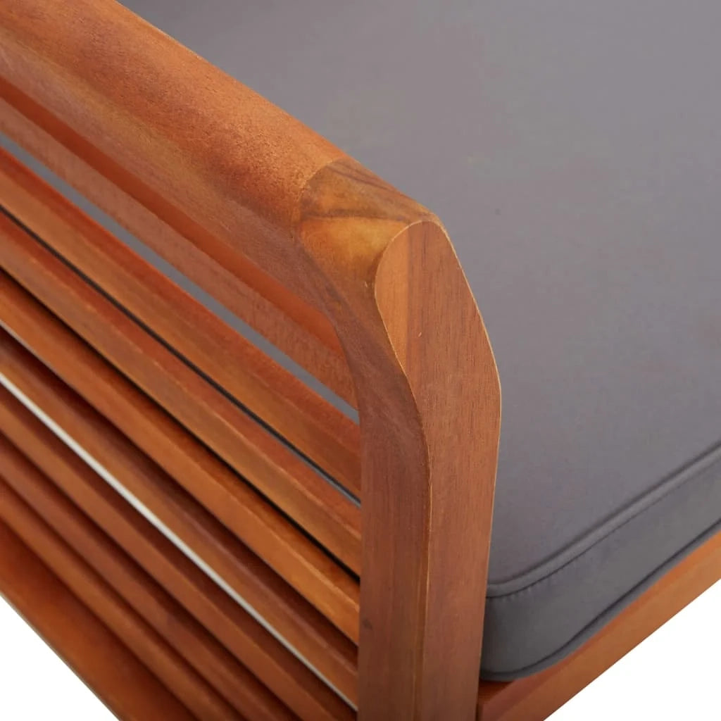 Panca da giardino mobile da giardino per esterni terrazza a 3 posti con cuscino 150 x 60 x 90 cm legno massello di acacia 02_0011316
