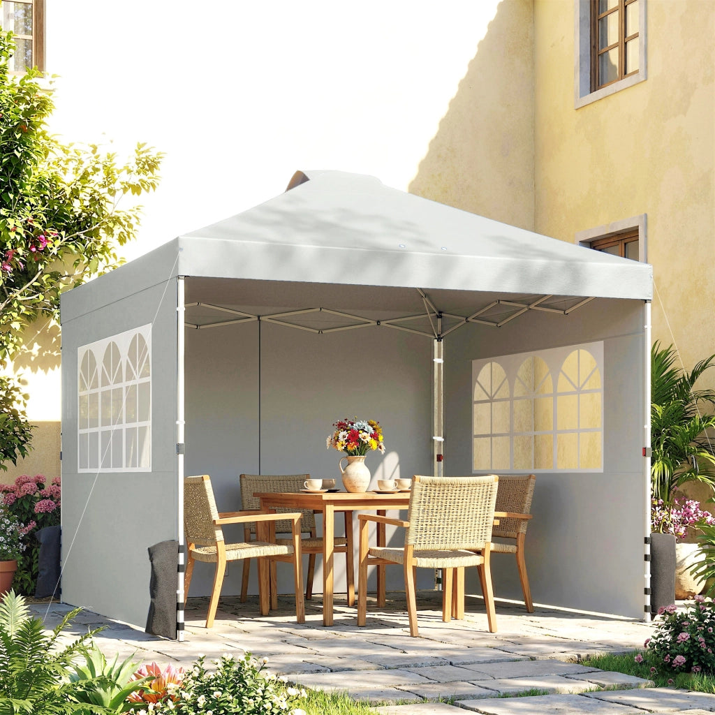 Pavillon pieghevole 3x3 m con 3 pareti ¨C zephmum ¨C grigio chiaro