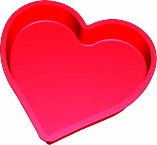 Forma per Cucina in Silicone a Forma di Cuore, 1300 ml, Rosso, 21 x 42 x 5 cm