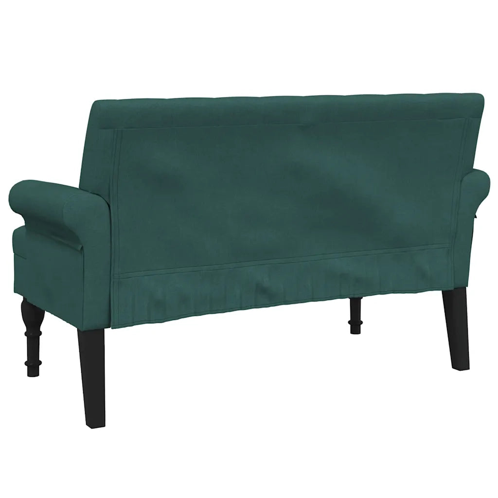 Panca con Schienale Verde Scuro 120x62x75,5 cm in Tessuto 372124