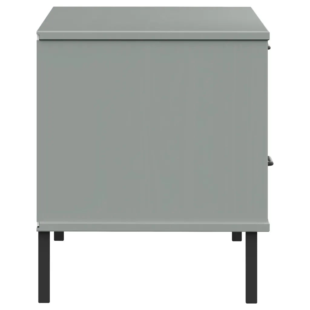 Mobile TV con Gambe Metallo Grigio Legno Massello di Pino OSLO cod mxl 27744