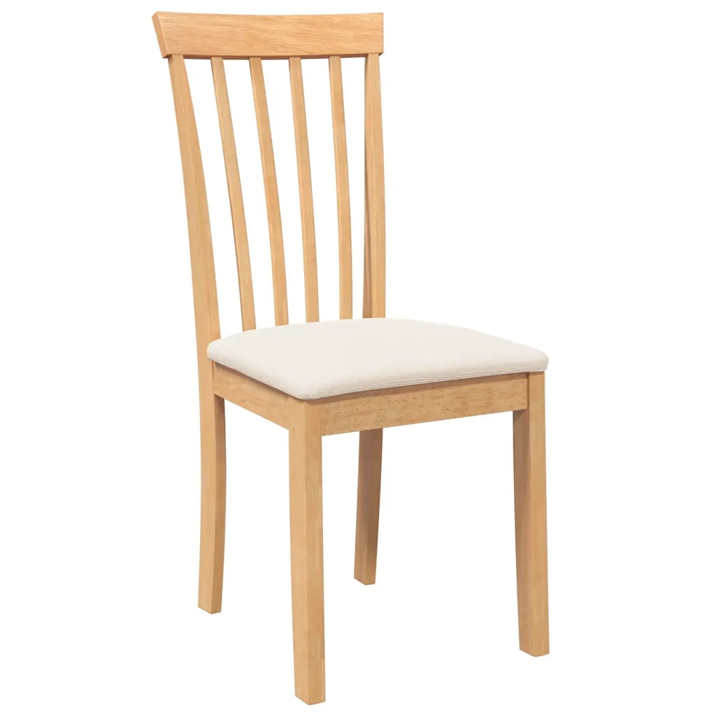 Sedie da Pranzo con Cuscini 2 pz Naturale Legno Massello Hevea 4102389