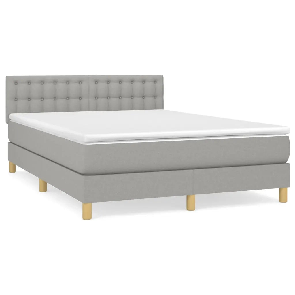 Giroletto a Molle con Materasso Grigio Chiaro 140x190cm Tessutocod mxl 75586