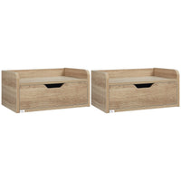 Set 2 Comodini Sospesi 40x30x19,5 cm in Truciolato Naturale