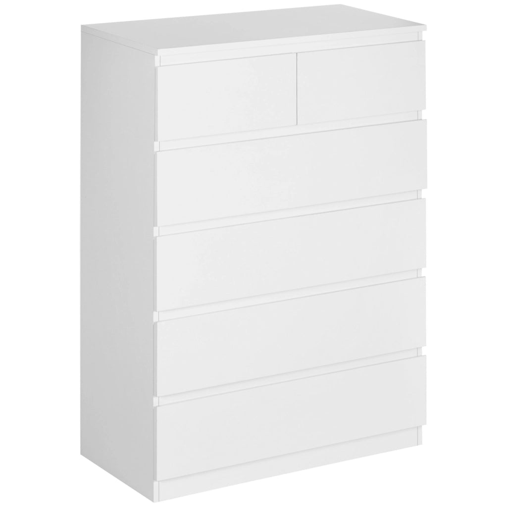 Cassettiera Moderna con 6 Cassetti ¨C Zephmum ¨C 80x39x115 Bianco