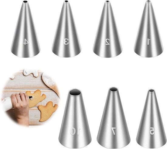 Set di 7 spugne per decorare cupcake professionale con accessori per decorazione in pasta di zucchero.