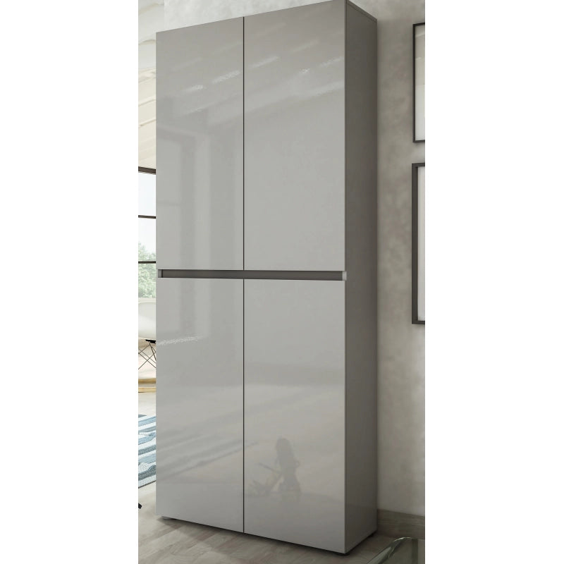 Scarpiera a 4 ante XL con 10 ripiani MISTER made in Italy - Grigio