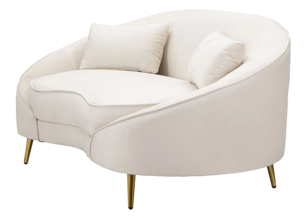 DIVANETTO 2 POSTI OSLO C/CUSCINI CREMA CM 148X84X68