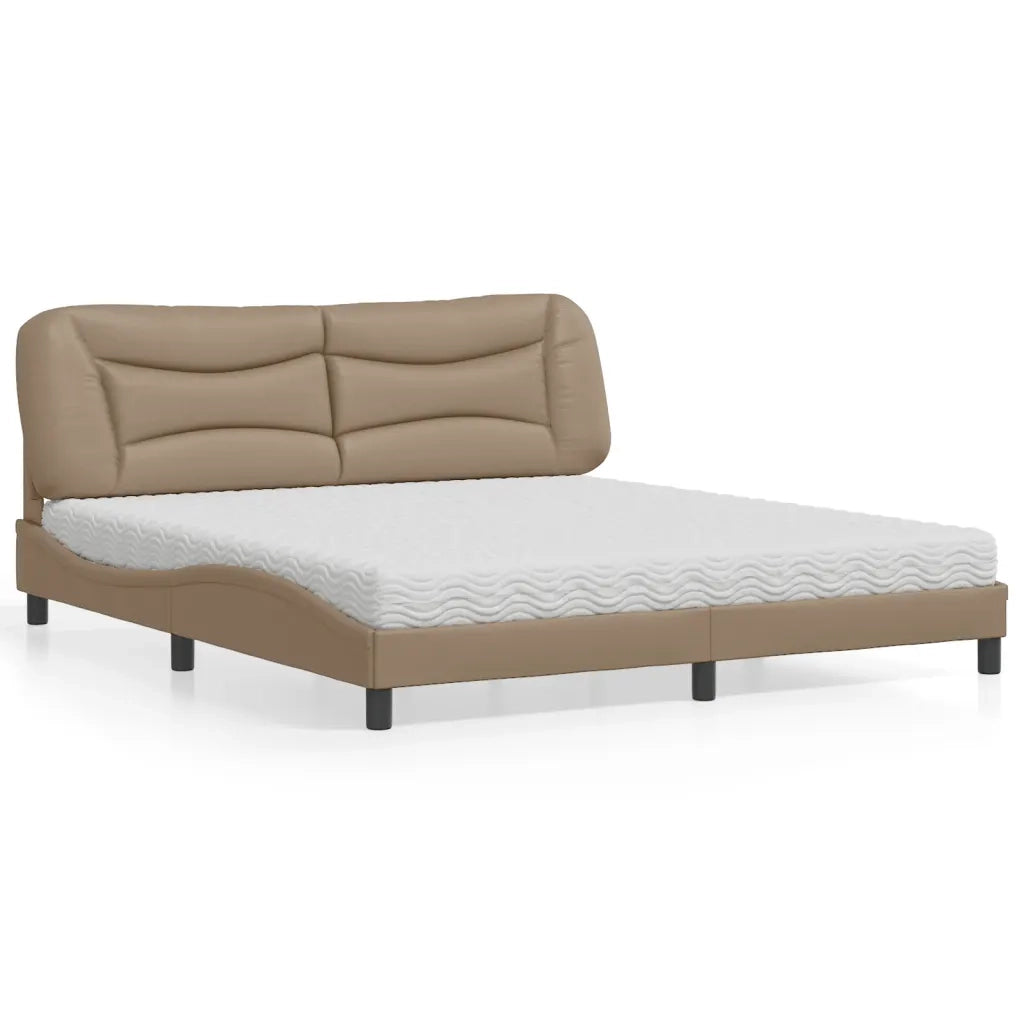 Letto con Materasso Hvar Cappuccino 180x200cm Similpelle 3208742