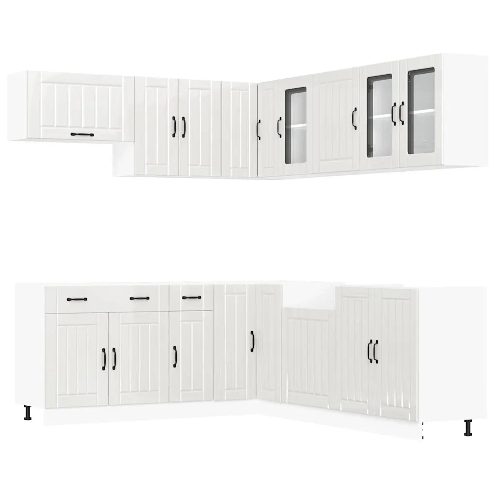 Set Mobili da Cucina 11 pz Lucca Bianchi Lucido in Truciolato 3314923