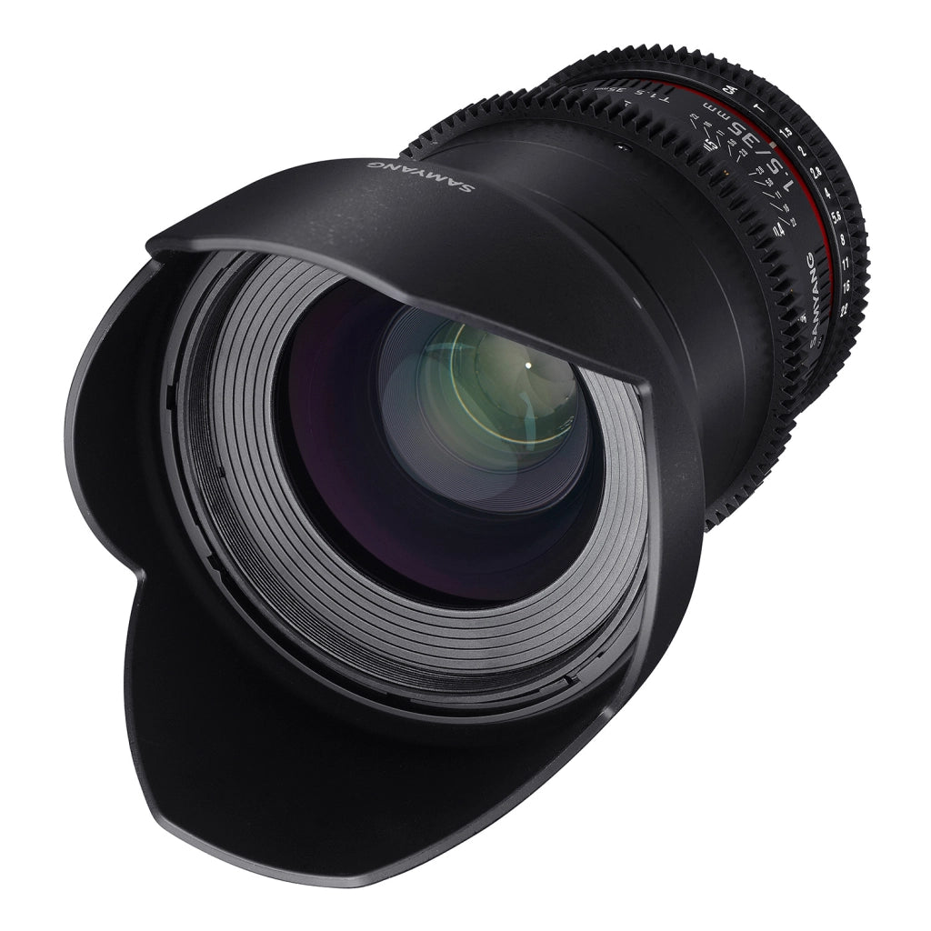 35/1.5 Lens Video DSLR II Obiettivo video Canon EF a messa a fuoco manuale 0,8 ingranaggi, grandangolo nero