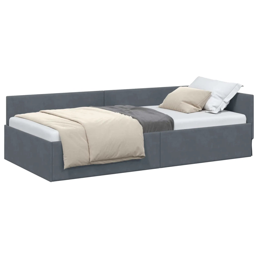 Cornice del letto ad angolo Grigio scuro 100 cm x 200 cm
