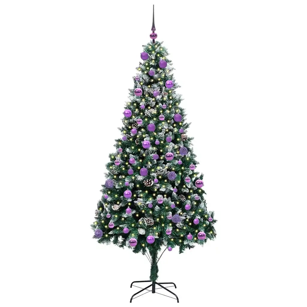 Albero di Natale Artificiale-Albero Natalizio con 300 LED Verde 210 cm 150972