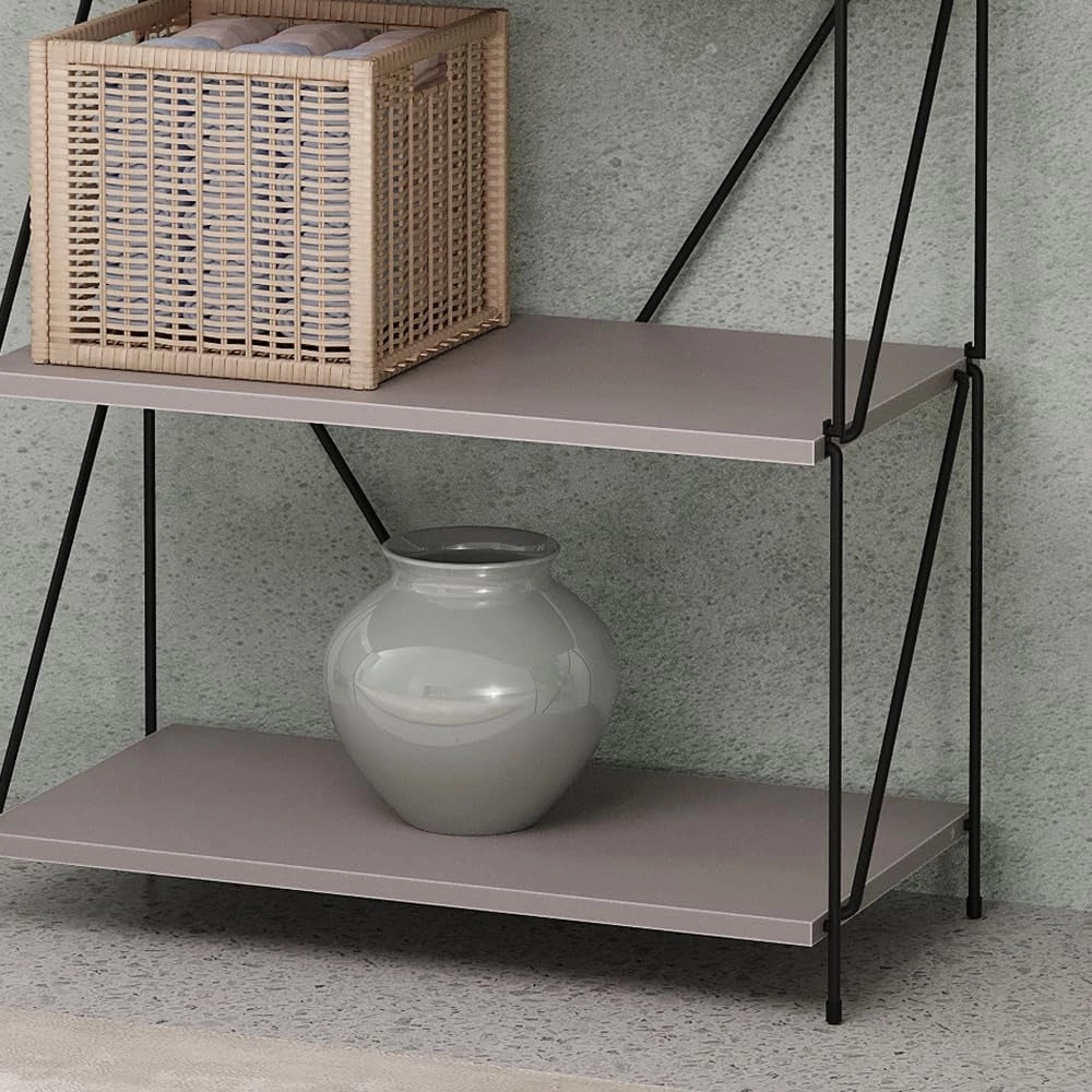 Scaffale Ravix, Grigio/nero, 60 x 166.5 cm