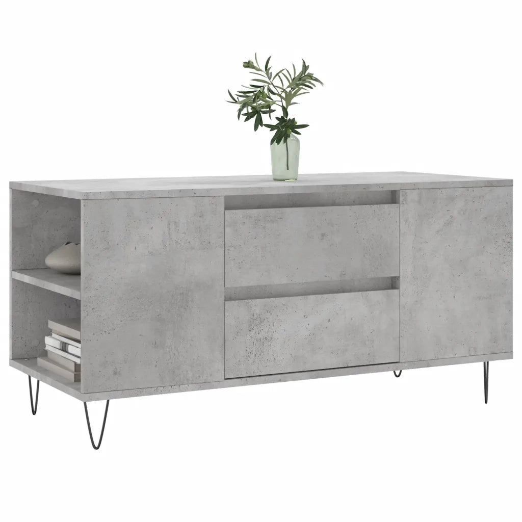 Tavolino salotto | Tavolino da caff¨¨ | Tavolino da Soggiorno Grigio Cemento 102x44,5x50cm Legno Multistrato