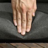 Set da Giardino 5 Pezzi in Rattan PE e Acciaio, 4 Sedie da Esterno con Cuscini e Tavolo Rettangolare
