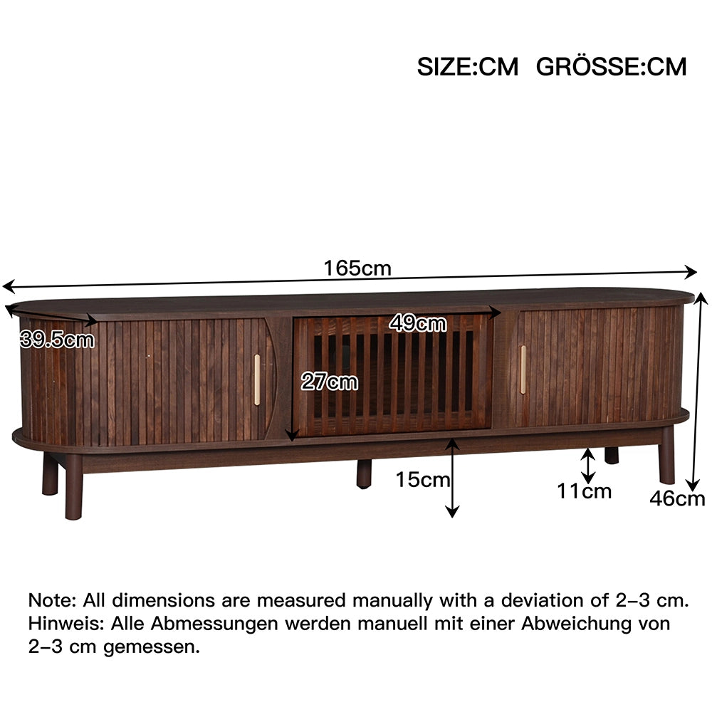 Mobile TV scorrevole - Xylo - 165x39.5x46cm marrone per 65"