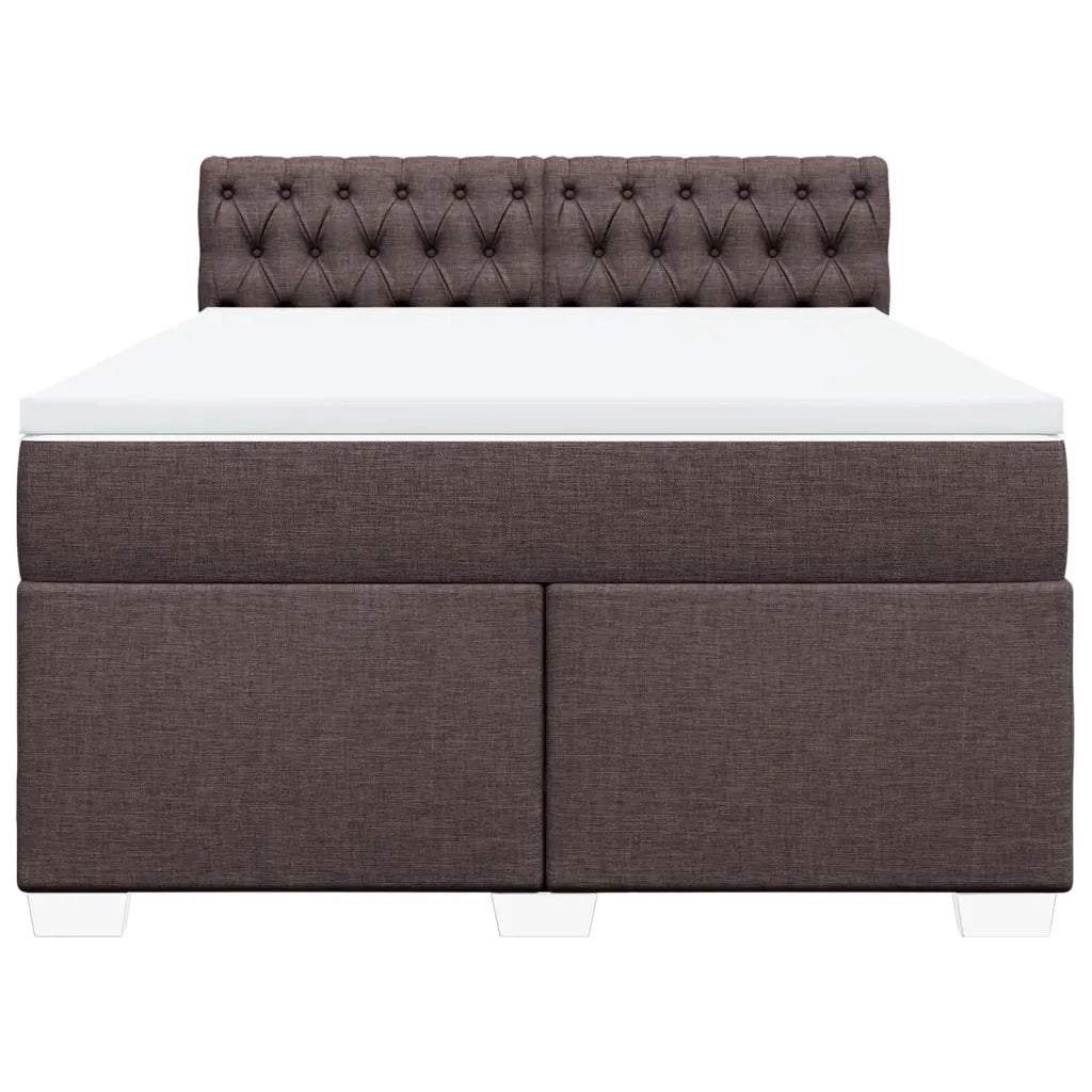 Giroletto a Molle con Materasso Marrone Scuro 140x200cm Tessuto 3285921