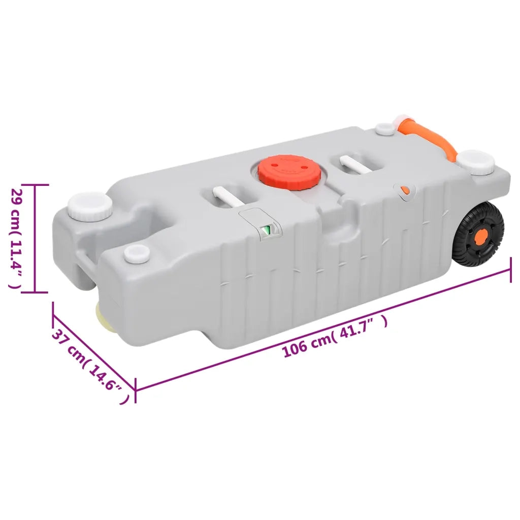 Serbatoio di Acqua con Ruote per Campeggio 75 L Grigio CFW9787882